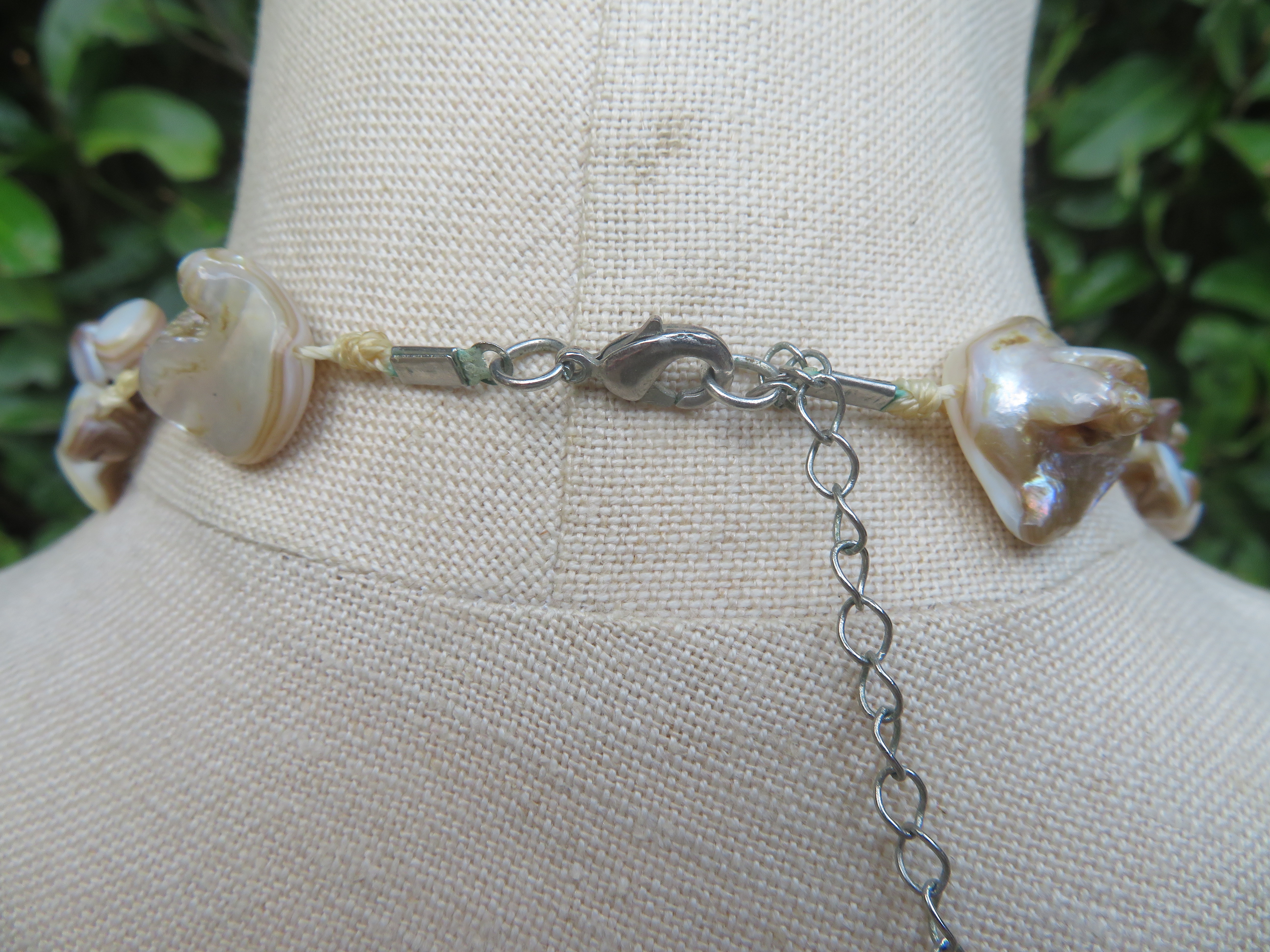 Vintage beige halsketting - 3 rijen