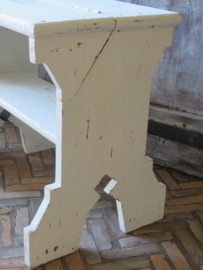 VERKOCHT Uniek oud houten krukje én trapje, bovenblad opklapbaar