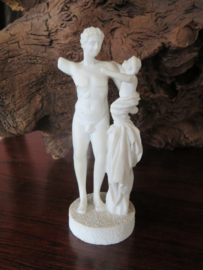 Romeins ivorine beeldje vader met kind, 13 cm hoog