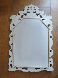 Brocante spiegel in barok gipsen lijst - 60 x 38 cm