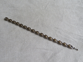 Vintage schakelarmband bicolour goud en zilver