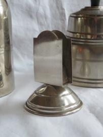 VERKOCHT Deco zilverkleurige metalen luciferhouder