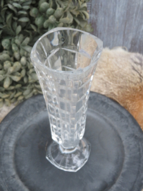 Oude glazen vaas anjervaas - 17 cm