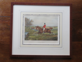 Antiek Engels jachttafereel vossenjacht - H. Alken en J. Harris - 54x47 cm