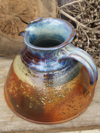 VERKOCHT Oude Franse gres kan blauw zoutglazuur - 17 cm