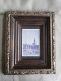 VERKOCHT Vintage zware houten fotolijst - 26 x 20 cm