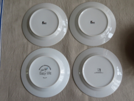 Set van 4 porseleinen kaasborden in originele doos