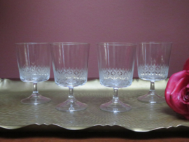 Oude geslepen likeurglazen / portglazen- set van 4