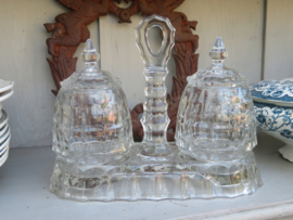 verkocht* Franse glazen confiture set