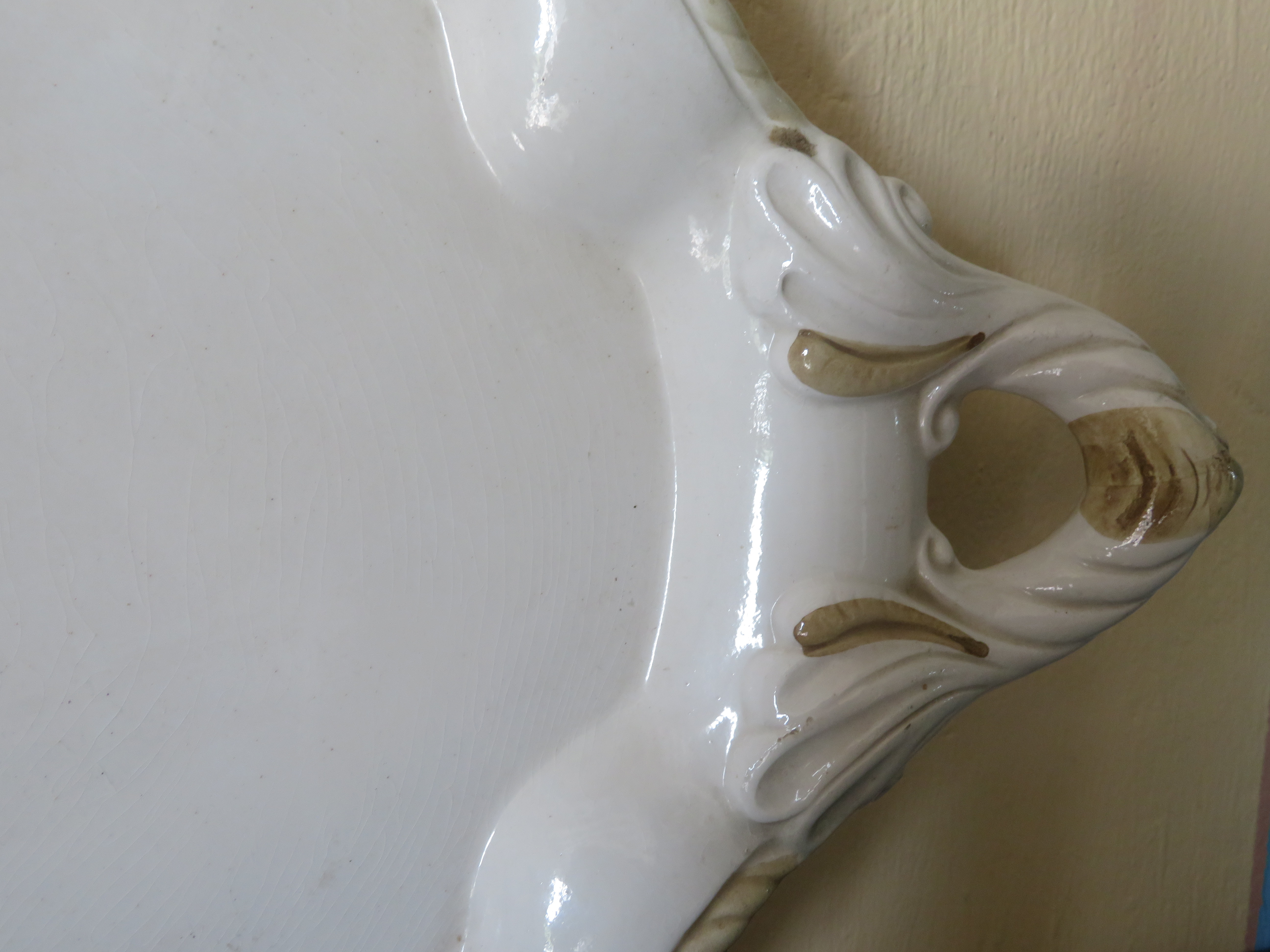 Oude Italiaanse ovale serveerschaal Capodimonte - 41 x 27 cm