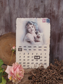 Vintage blikken kalender met magneten