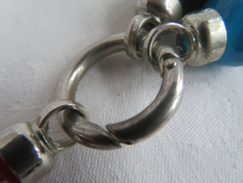 Vintage gekleurde kralenketting halsketting met hanger