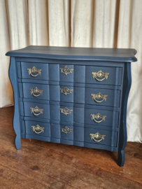 Brocante blauwe ladekast