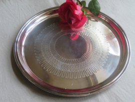 Vintage verzilverd rond dienblad - 30 cm