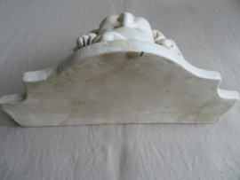 VERKOCHT Brocante stenen wandconsole engel