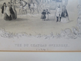 VERKOCHT Antieke litho, Gezigt op het Kasteel Overbeek, H.W. Last ca. 1860