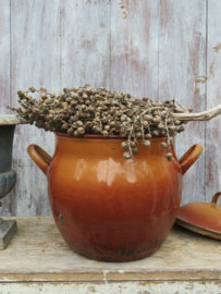 Oude Franse emaille pot met deksel / faitout, gemerkt Aubecq