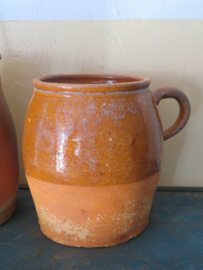 VERKOCHT Oude Franse terracotta kruik - 21 cm