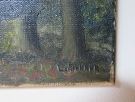 VERKOCHT Schilderij landschap olieverf op doek - niet ingelijst - gesign. Leidekker - 40x30cm