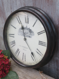 Brocante ronde wandklok Chateau - 33 cm
