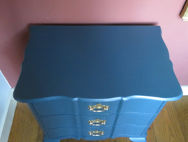 VERKOCHT Oud donkerblauw ladekastje ladenkast ladekast