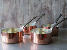 VERKOCHT Roodkoperen steelpan sauspan, inh. 0,5 liter, Fabrication Francaise