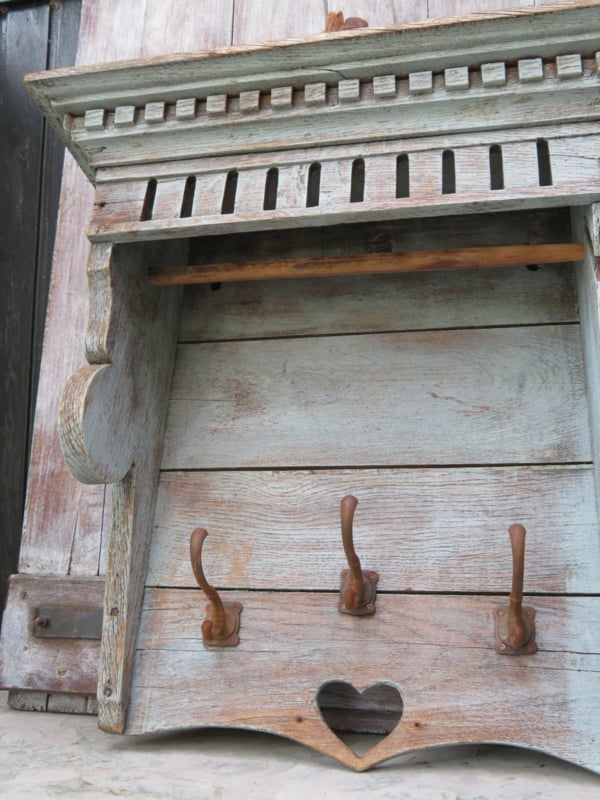 Antieke Franse houten kapstok keukenrek | Kapstokken ...