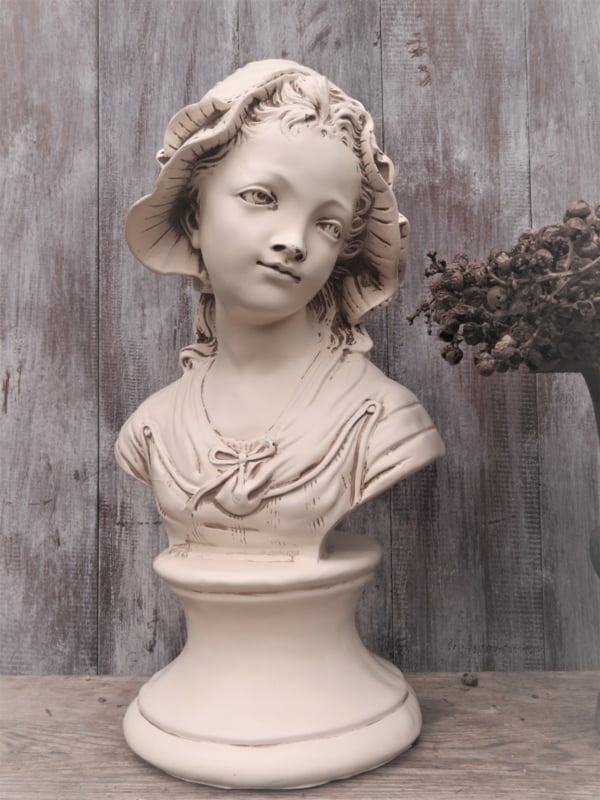 staart achterlijk persoon Laat je zien Brocante witte gipsen buste borstbeeld vrouw, 43 cm hoog | Beelden en  Ornamenten | Le Brocant`age