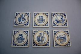 6 kleine tegeltjes