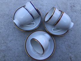 Set espresso kopjes blauwe rand Eschenbach