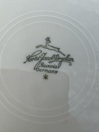 Mooie brocante schaal goud-groen Hertel Jacob