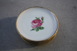 Petit fours bordjes roze roos Alka kunst-Alboth& Kaiser
