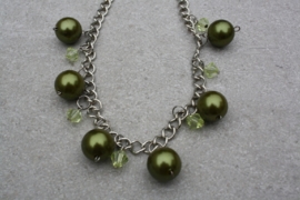 Ketting zilver groen