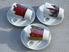 Set van 3 kopjes Yong huisjes modern