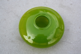 Lage groene vaas van glas