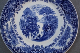 Bord blauw Cambridge Old England