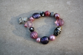 Armband paars, roze, zwart