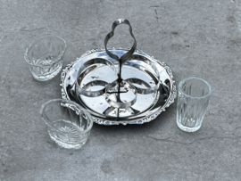 Vintage tafelsetje metaal-glas
