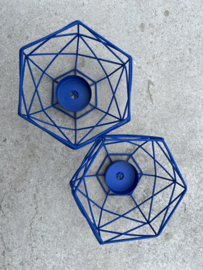 Moderne theelichthouders blauw