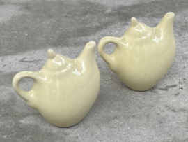 Setje “theepot” crème/geel cuorematto Italië