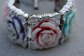 Armband bloem pastel