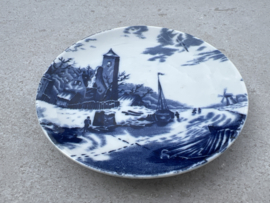 Wandbordje Delft’s blauw winter-schip-toren
