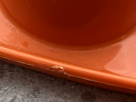 Oranje vintage kunststof eierdopjes