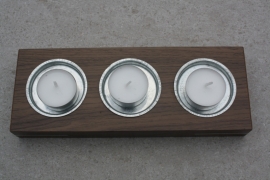 Waxinelicht houder donker hout