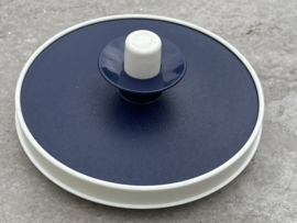 Tupperware kan groot crème beige-blauw