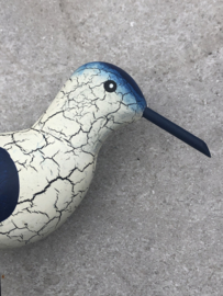 Vogel op voet blauw-wit snip