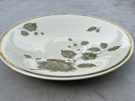 Mooie brocante schaal goud-groen Hertel Jacob