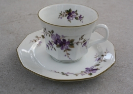 Koffiekopje paarse viooltjes
