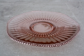 Ronde taart- of cakeschaal gekleurd glas