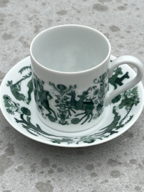 Schaaltje en kopje groen “jacht/hert” Kurt Hammer?